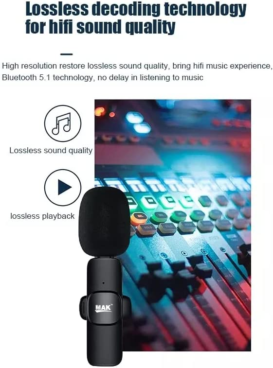 MK-35 Wireless Microphone Collar Mic Compatible with Speakers, DSLR Camera
