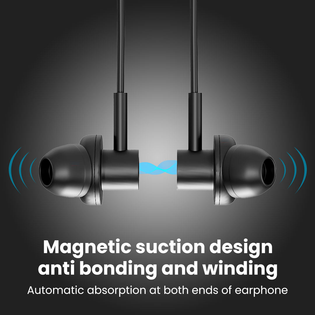 Beatify Series MK-03 Bluetooth Earphones for Musical Experience, 28 Hours Playtime, HD Calls, Fast Pairing, Smart Voice Assistant, Deep Bass, BT V 5.1 Neckband Earphones (Black)