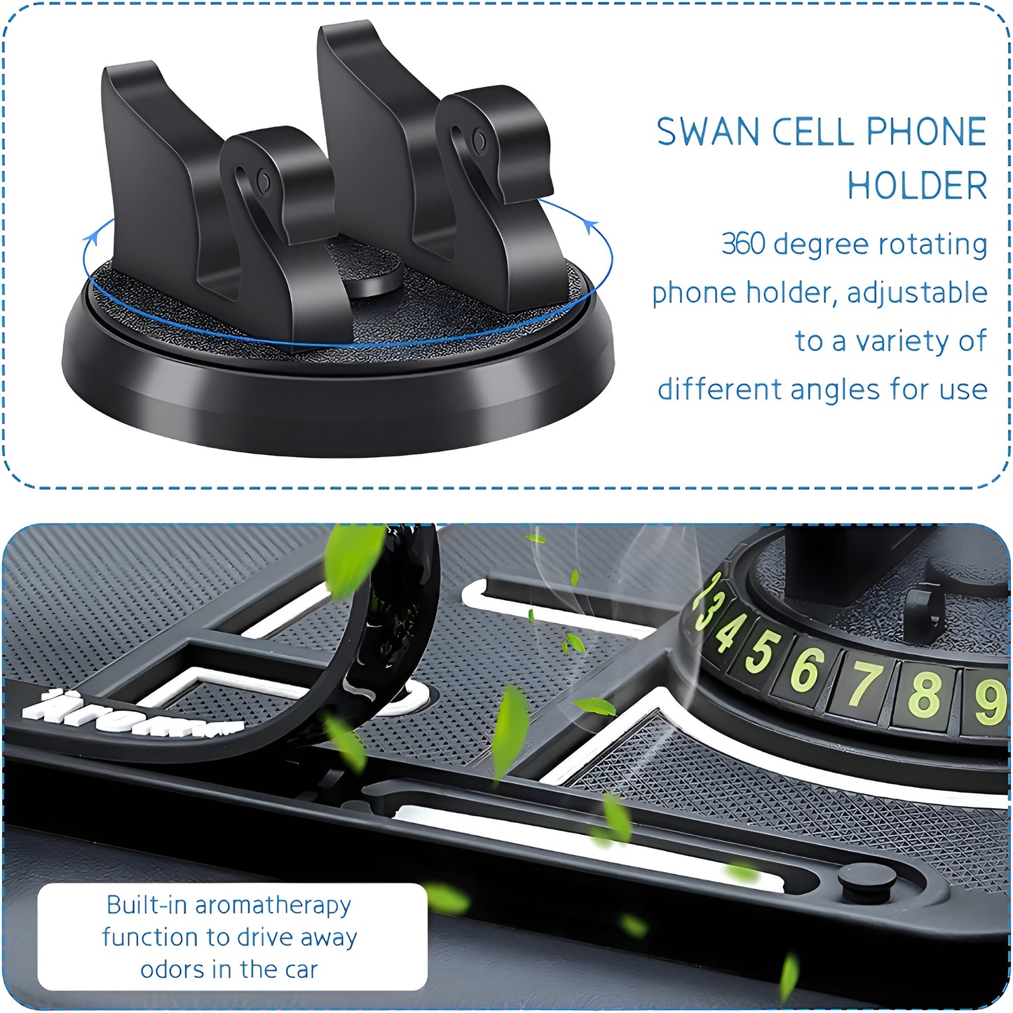 Anti-Slip Car Dashboard Mat & Mobile Phone Holder Mount with Car Perfume
