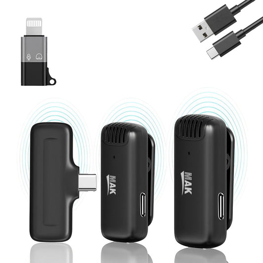 Dual Wireless Mic With Active Noise Cancellation (ANC), BIS Approved, Plug & Play for Video Recording, YouTube, Facebook, Live Stream Compatible With Type C Android, iPhone (Universal)