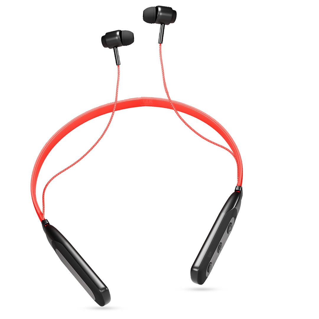 Beatify Series MK-02 Bluetooth Earphones for Musical Experience, 28 Hours Playtime Neckband (Red)