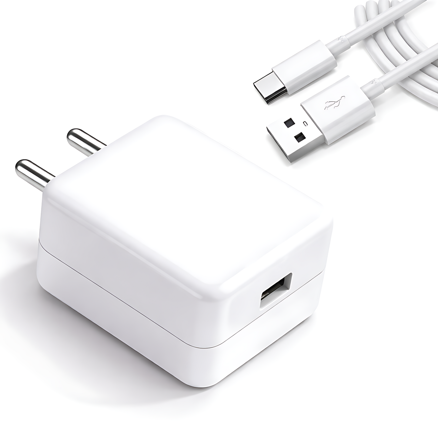 MK-482 SuperVOOC 80W Adapter with Type-C Cable - Compatible for Oneplus/ Realme /Oppo Devices & more (White)
