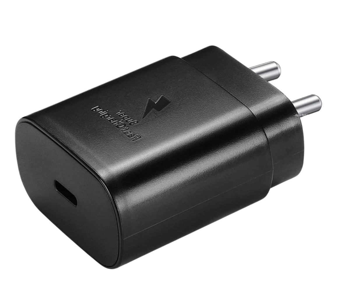 25W USB-C Super Fast Charging Adapter Charger Compatible with Samsung Devices (Black)