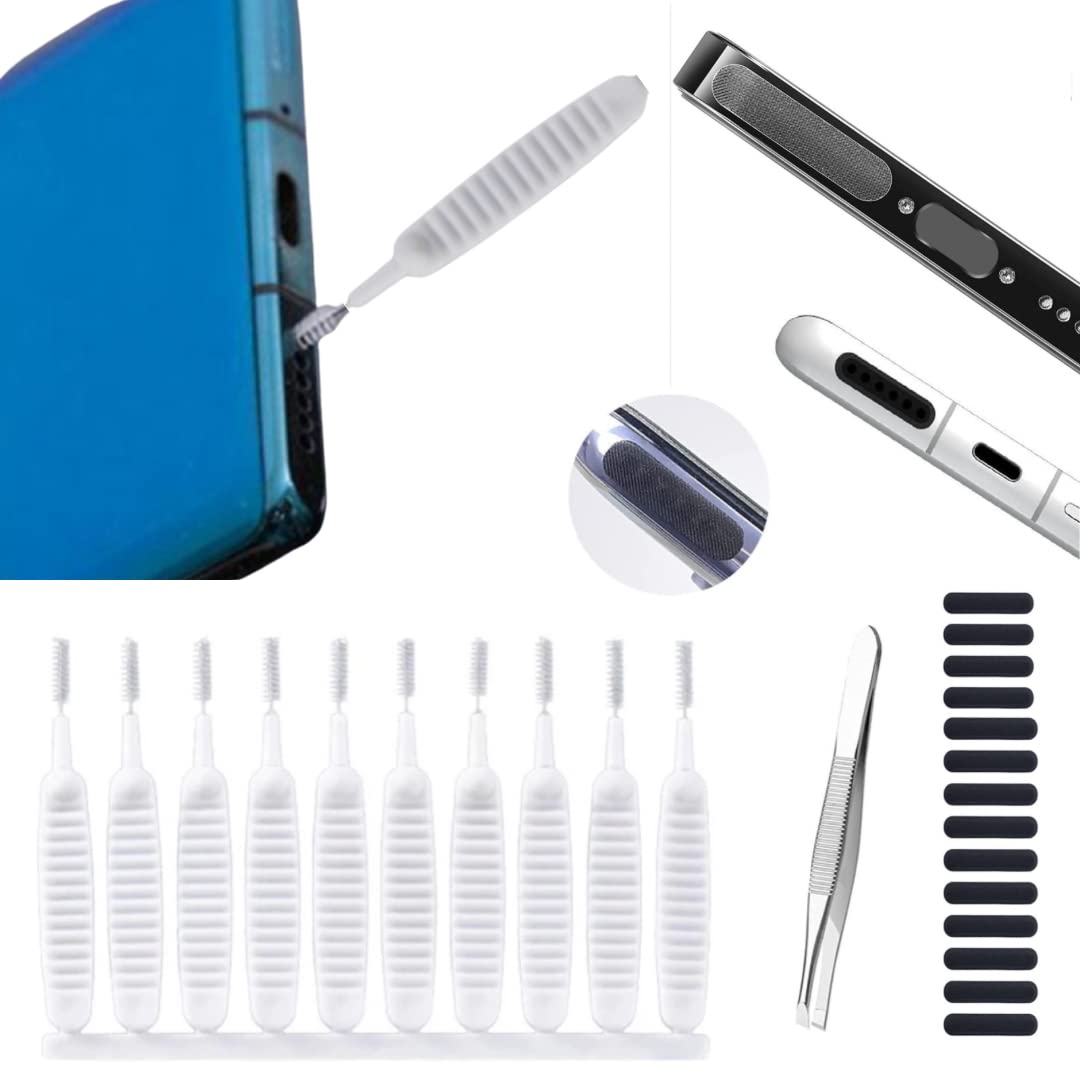 Mobile Phone Cleaning Brush Kit (10Pcs) with Dustproof Net Stickers (14Pcs- 1.6cm Each)