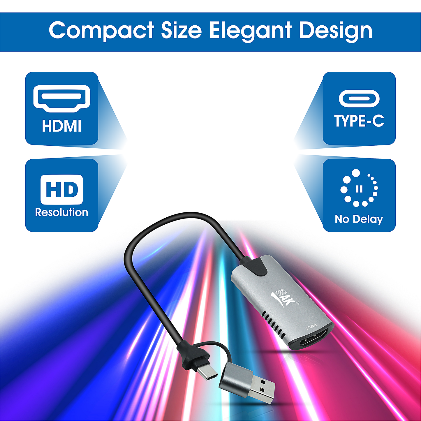 2 in 1 USB C/USB A to HDMI Adapter Converter Hub