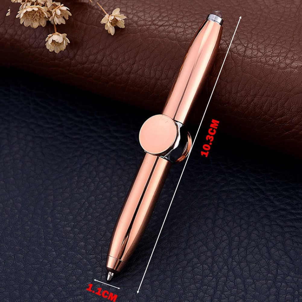 Spinning Gyro Pen with LED Light to Help ADHD Stress Reducer (Rose Gold)