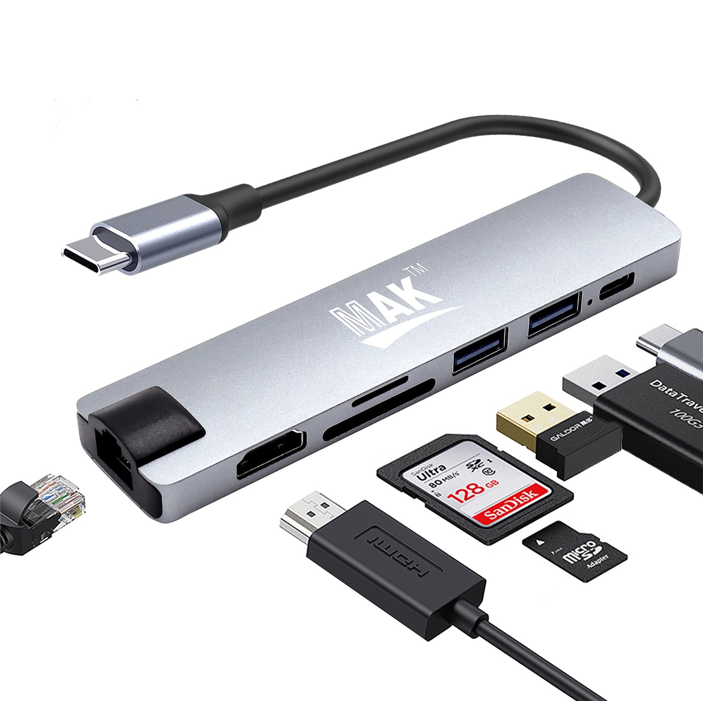 7 in 1 USB C Hub Multiport Adapter
