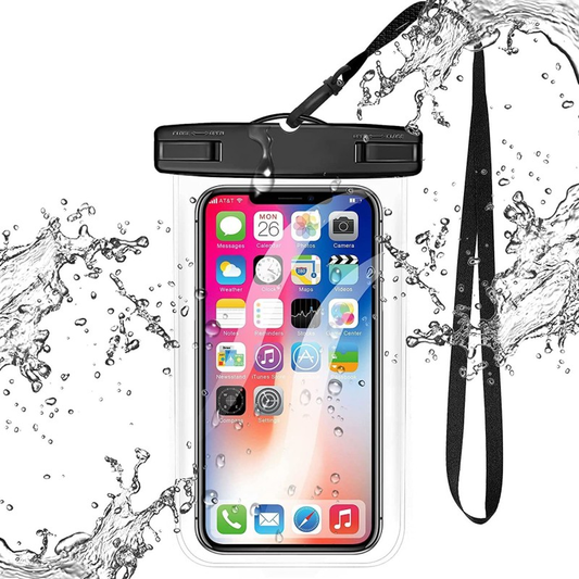 Universal Waterproof Smartphone Protective Pouch with Button Lock, Black, Pack Of 1