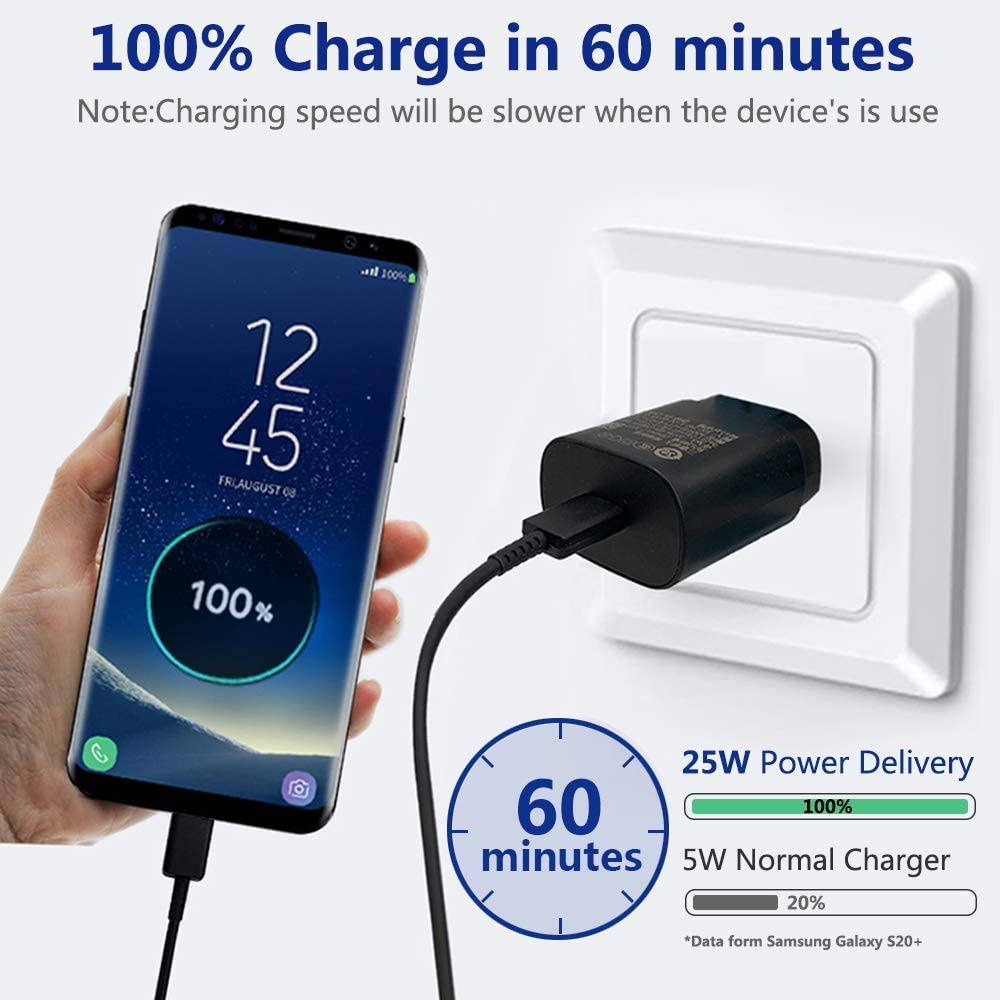 USB-C 25W PD Super Fast Charging Type-C Cable Compatible for Samsung Other Devices